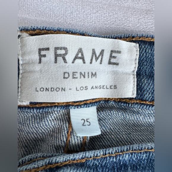 Frame Denim Le Garcon Boyfriend Jean in Cooper size 25 or 2 cotton distressed - Picture 3 of 15